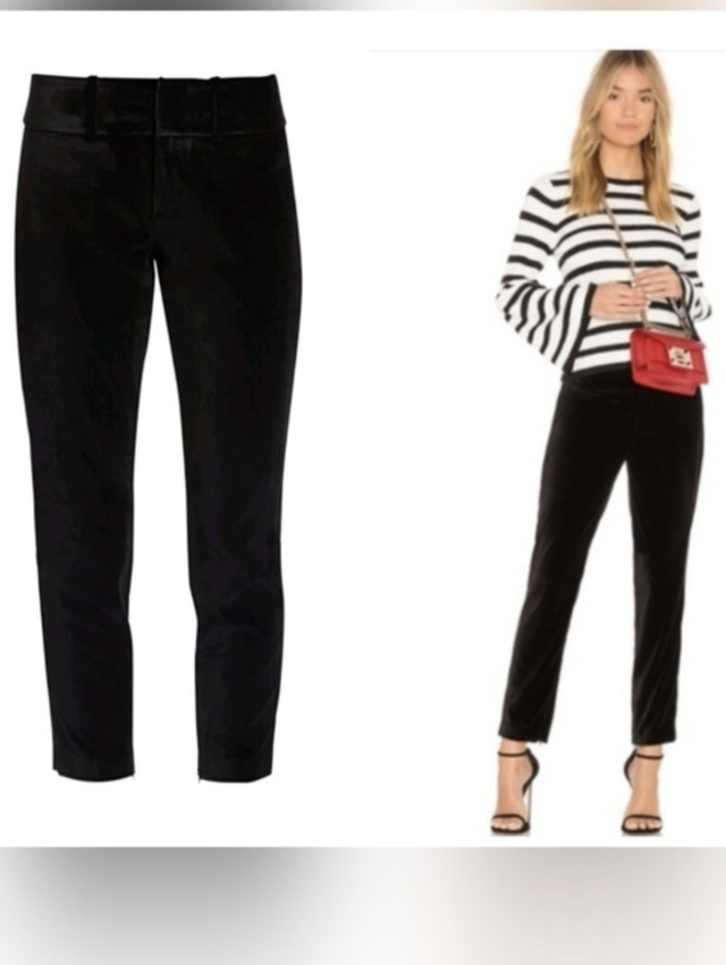 Alice + Olivia Stacey Slim Velvet Ankle Pants Size 2
